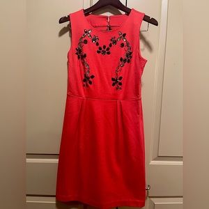 Cynthia Rowley Red Jewel Embellished Sleeveless Sheath Dress Size S FINAL